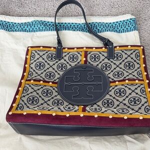 Tory Burch Ella T Monogram Studded Quadrant tote bag